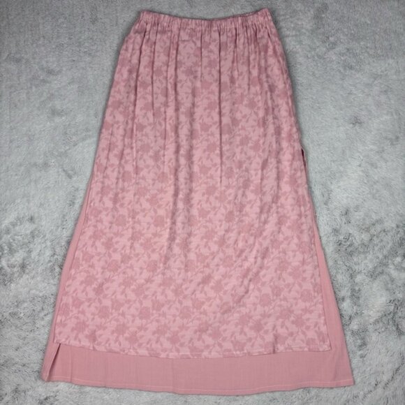 Women Floral Texture Maxi Skirt Pull On Cottage‎ Romantic Coquette Fairy Y2K L - Picture 1 of 8
